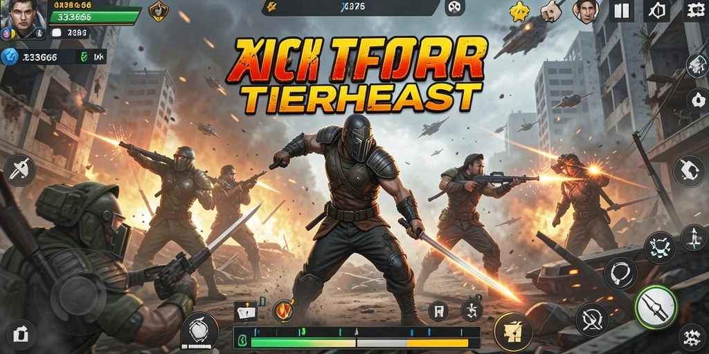 Screenshot gameplay <strong>333666</strong> yang menunjukkan aksi pertempuran intens.
