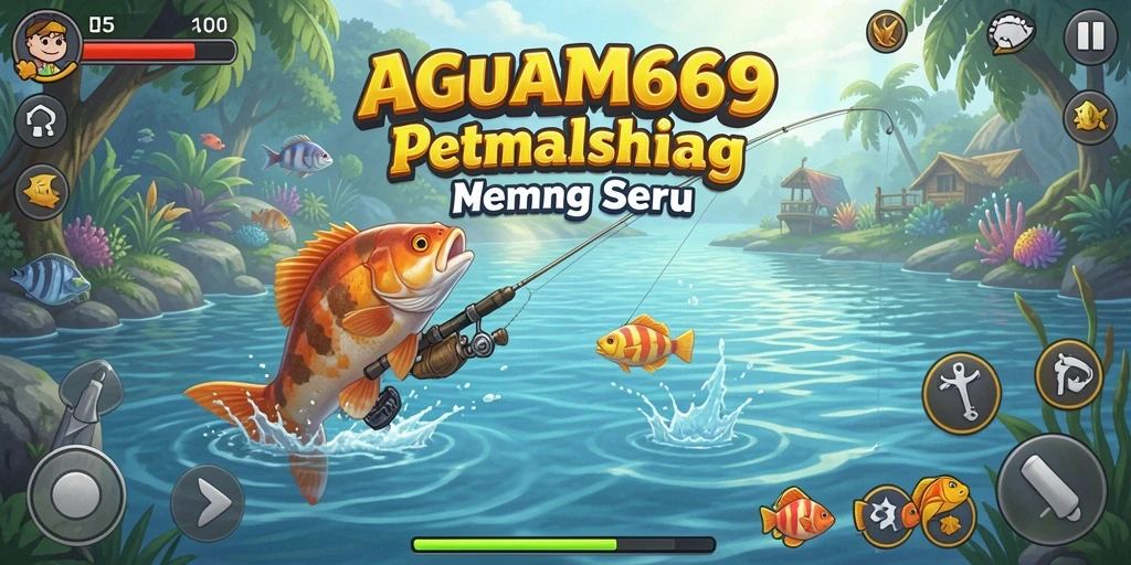 Screenshot gameplay AGAM69 menunjukkan pengalaman memancing yang mendebarkan.