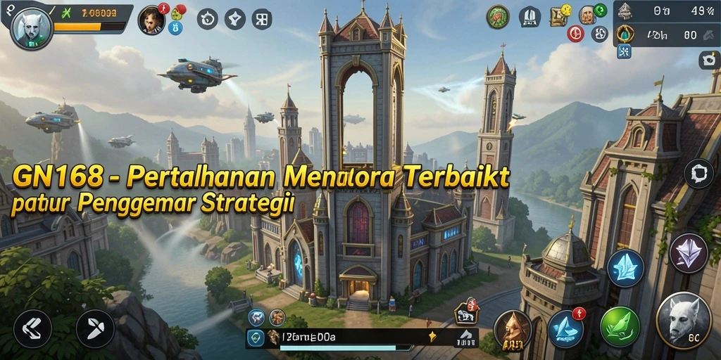 Screenshot gameplay aksi menara pertahanan GN168 yang menarik.