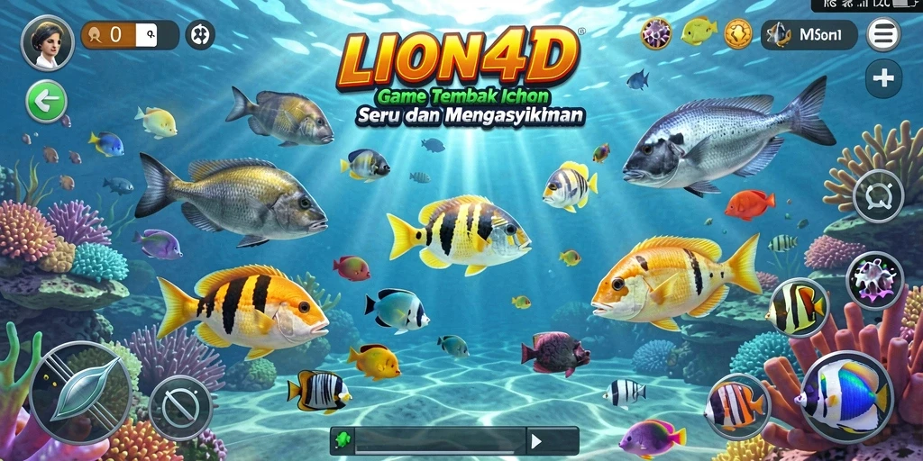 Gameplay seru LION4D dengan berbagai ikan untuk ditangkap.