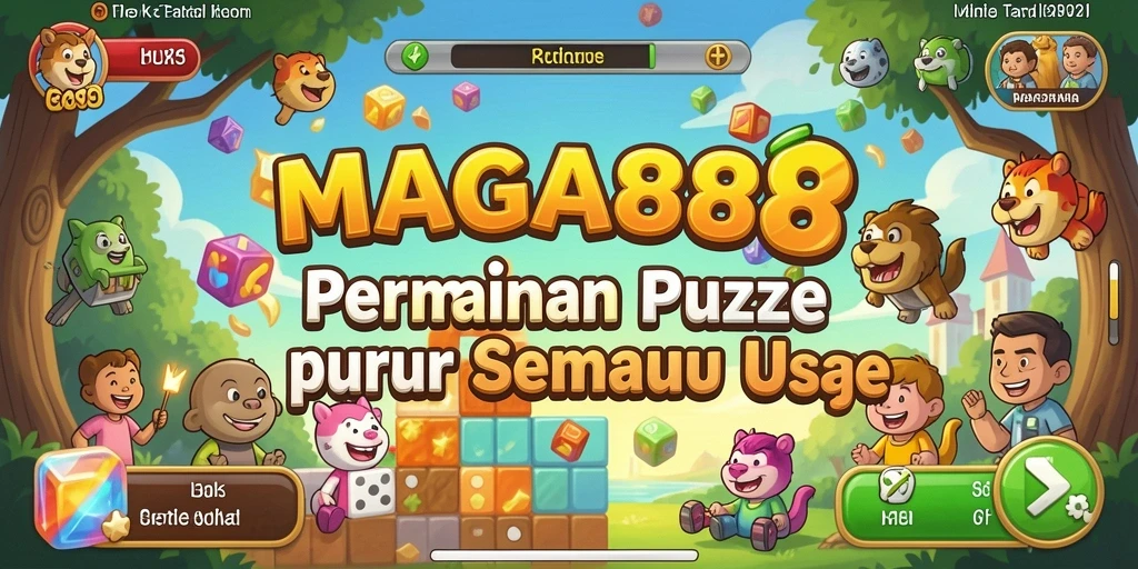 Tampilan gameplay MAGA888 yang penuh warna dan menantang.