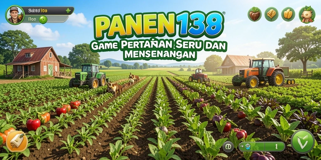 Tampilan gameplay PANEN138 yang memukau dengan aktivitas bertani.