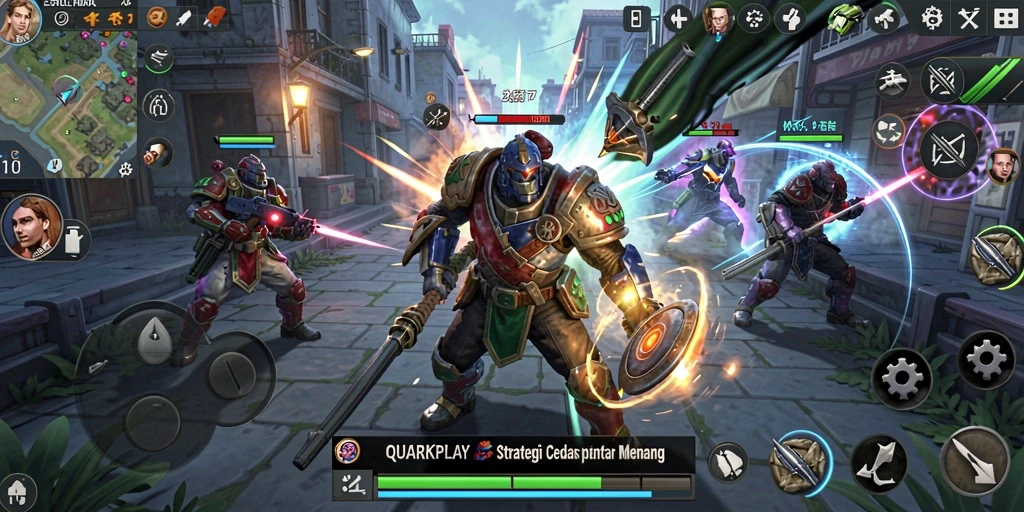 Tampilan gameplay QUARKPLAY dengan strategi mendalam dan interaksi multiplayer.