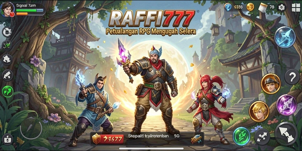 Tampilan gameplay RAFFI777 yang penuh aksi dan petualangan RPG.