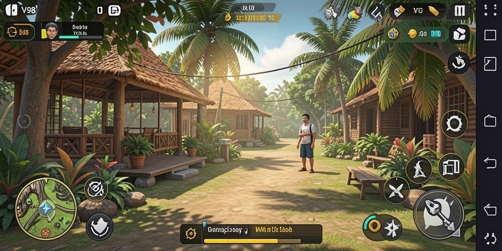 Tampilan gameplay V98 yang menarik dan menyenangkan.