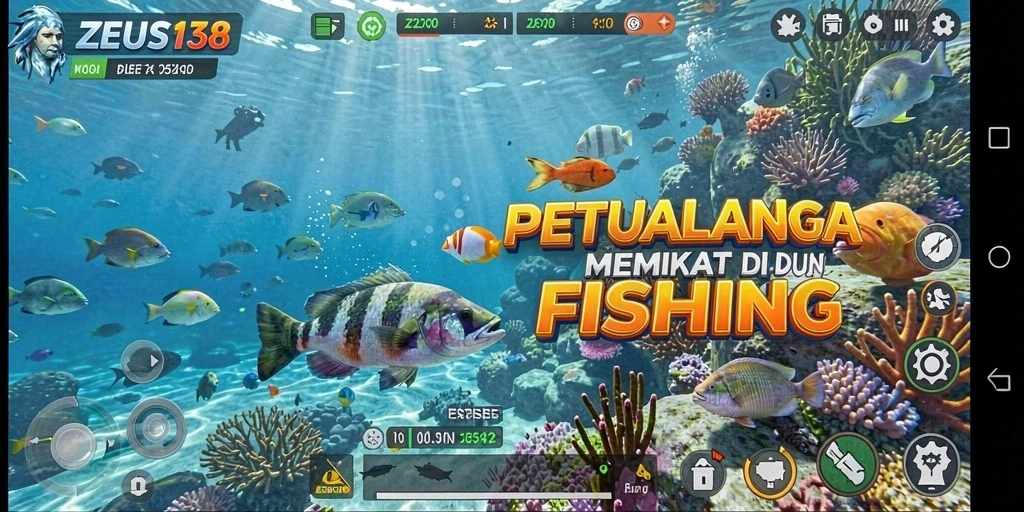 Gameplay Fishing ZEUS138 dengan tampilan grafis memukau.